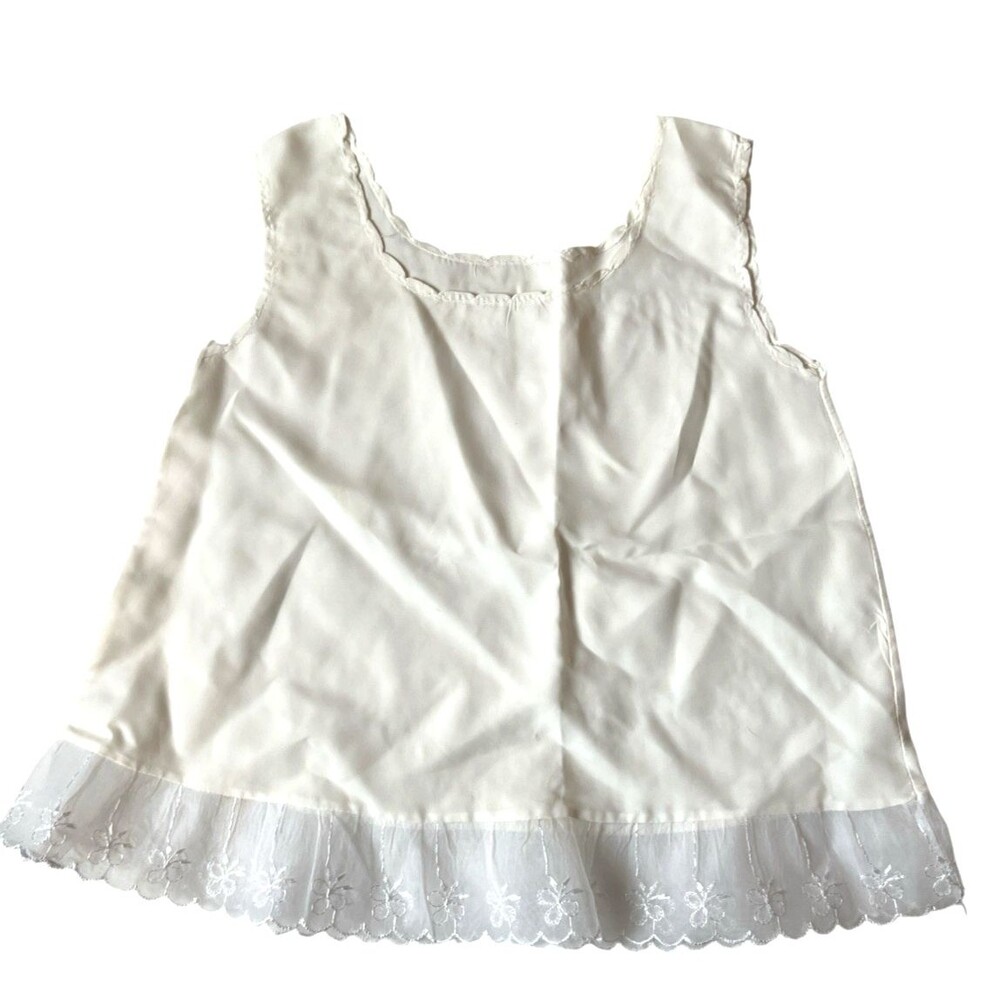 Vintage 1940s-1950s White Silky Slip Dress Baby Girl